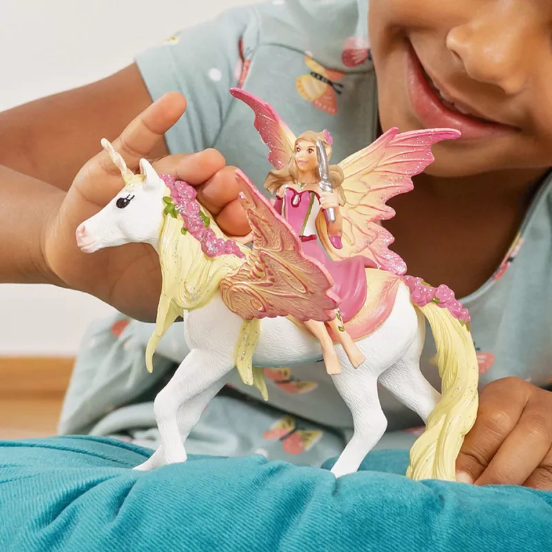 schleich BAYALA Wróżka Feya z pegazem, Słoneczne Elfy, Jednorożce i Wróżki, 5 lat, Wielokolorowy, Plastik
