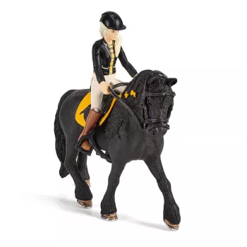 schleich HORSE CLUB Przyczepa dla koni z Tori i Princess, Stajnia dla koni, Konie, 5 lat, Wielokolorowy, Plastik