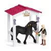 schleich HORSE CLUB Przyczepa dla koni z Tori i Princess, Stajnia dla koni, Konie, 5 lat, Wielokolorowy, Plastik