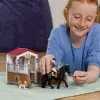 schleich HORSE CLUB Przyczepa dla koni z Tori i Princess, Stajnia dla koni, Konie, 5 lat, Wielokolorowy, Plastik