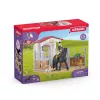 schleich HORSE CLUB Przyczepa dla koni z Tori i Princess, Stajnia dla koni, Konie, 5 lat, Wielokolorowy, Plastik
