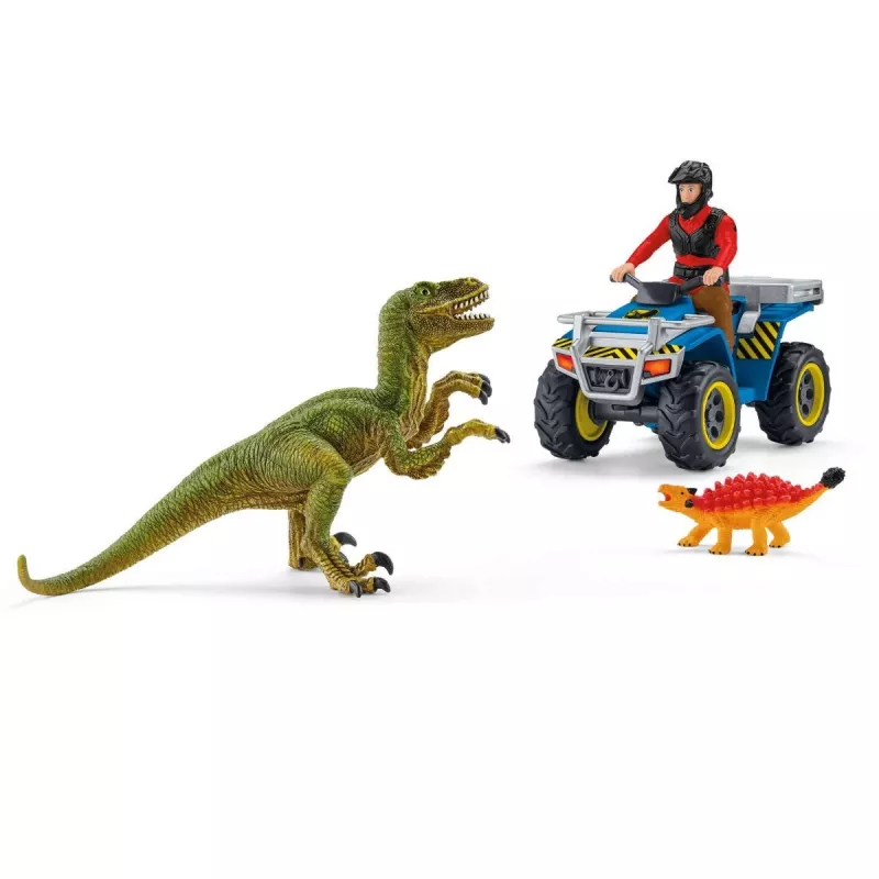 Zestaw zabawek Schleich Dinozaury Ucieczka przed Welociraptorem quadem