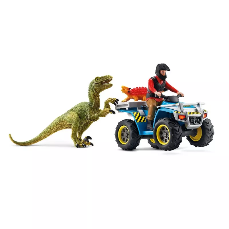 Zestaw zabawek Schleich Dinozaury Ucieczka przed Welociraptorem quadem