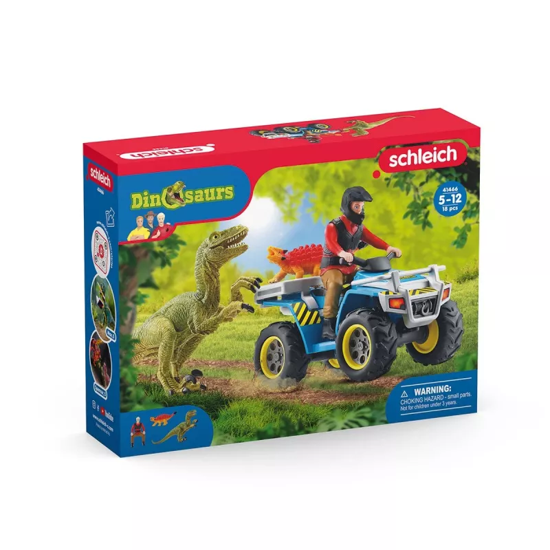 Zestaw zabawek Schleich Dinozaury Ucieczka przed Welociraptorem quadem