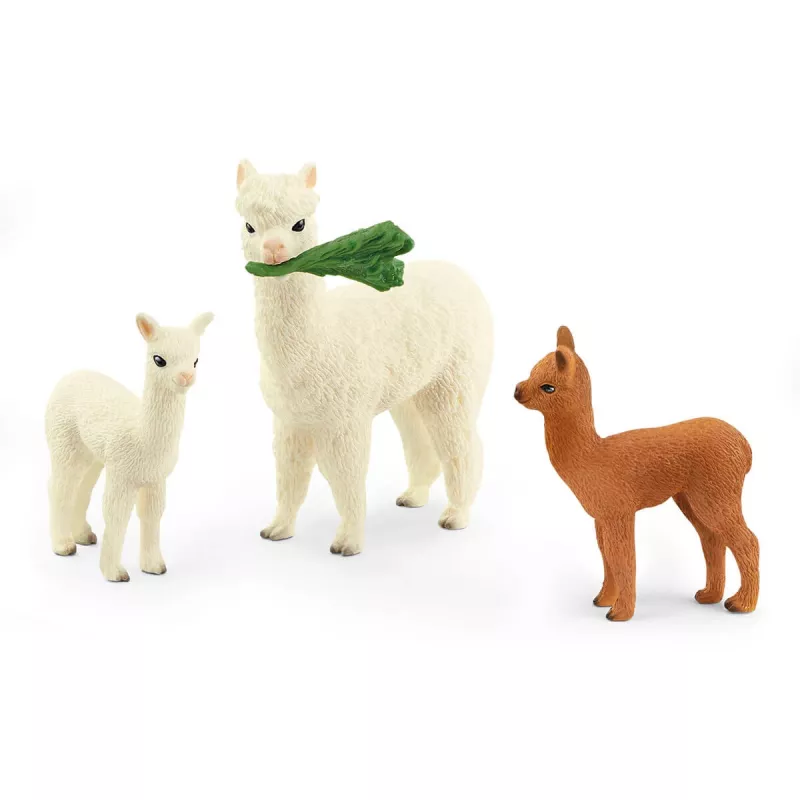 schleich WILD LIFE Zestaw Alpak, 3 lat(a), Wild Life, Brązowy, Zielony, Biały, 3 szt.