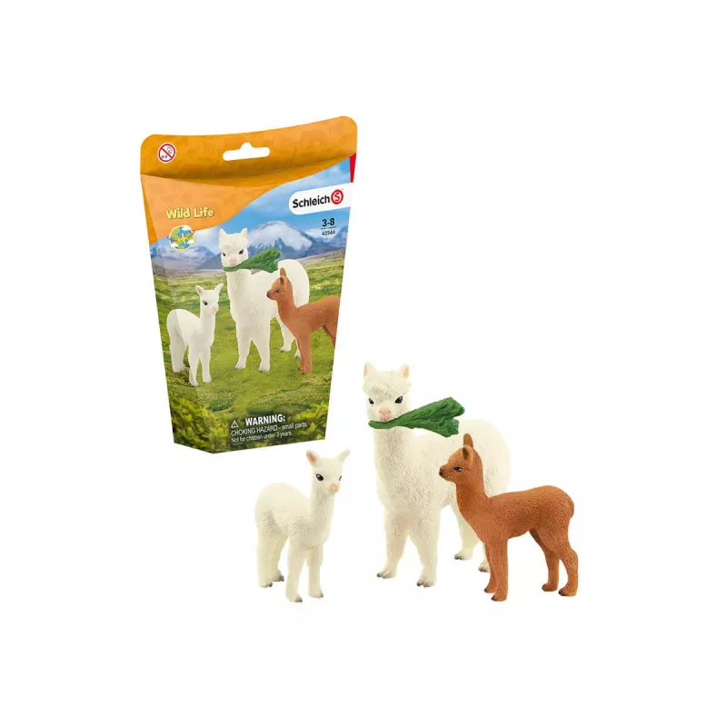 schleich WILD LIFE Zestaw Alpak, 3 lat(a), Wild Life, Brązowy, Zielony, Biały, 3 szt.