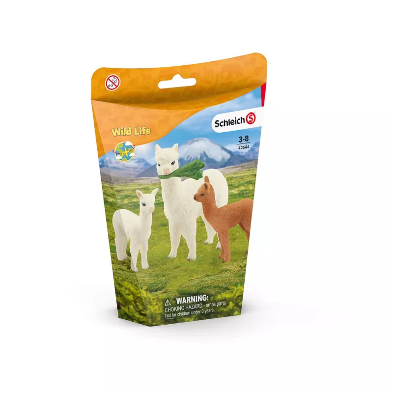 schleich WILD LIFE Zestaw Alpak, 3 lat(a), Wild Life, Brązowy, Zielony, Biały, 3 szt.