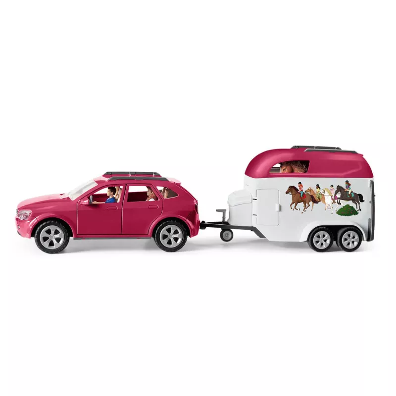 schleich HORSE CLUB Horse Adventures z samochodem i przyczepą, Akcja/Przygoda, Biwakowanie, Konie, 5 lat, Wielokolorowy, Plastik