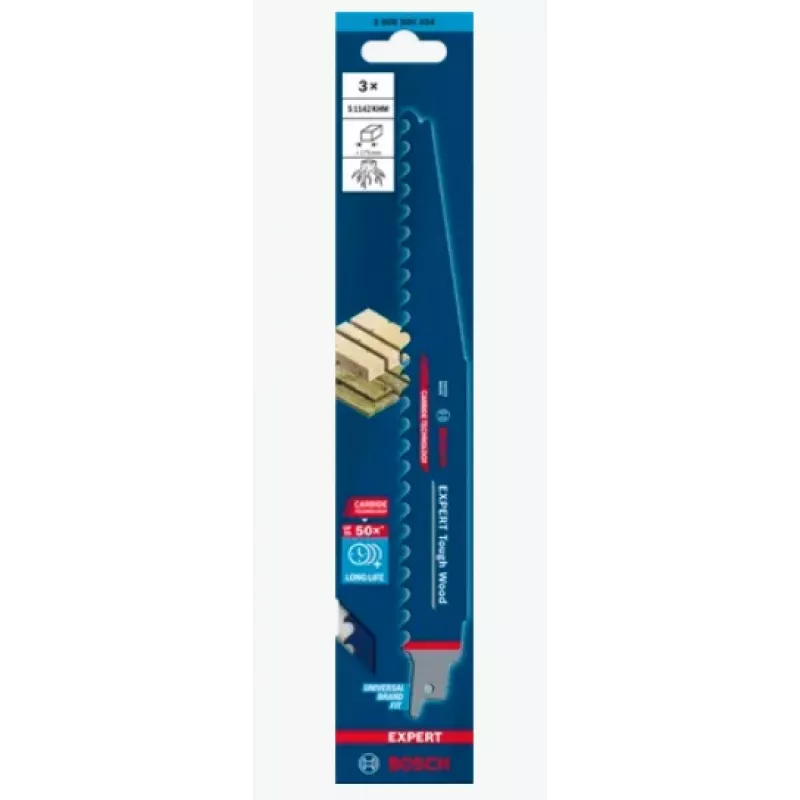 Bosch Expert 2 608 900 404 brzeszczot do wyrzynarki/piły szablastej/piły tarczowej, węglik, 3 szt.