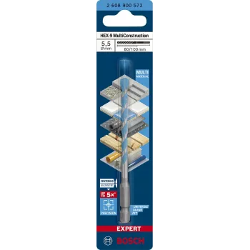 Wiertło wielomateriałowe Bosch EXPERT HEX‑92608900572 5.5 mm, długość 60 mm