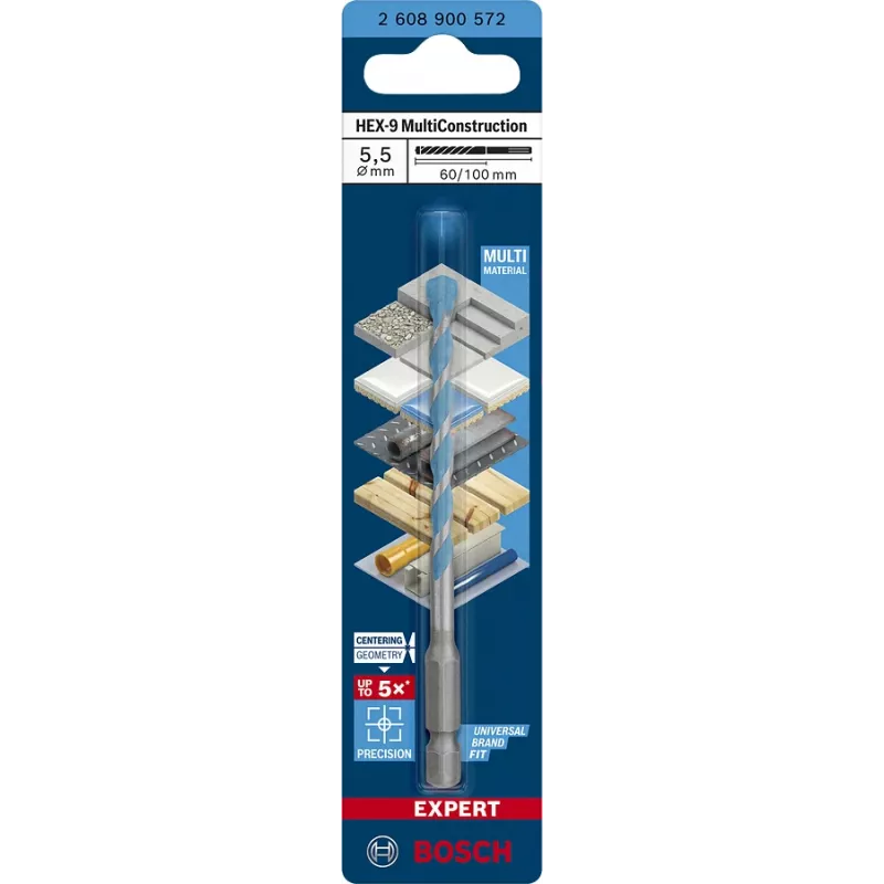 Wiertło wielomateriałowe Bosch EXPERT HEX‑92608900572 5.5 mm, długość 60 mm