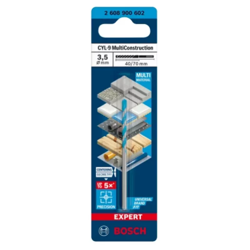 Wiertło wielomateriałowe Bosch EXPERT CYL-92608900602, średnica 3,5 mm, długość 40 mm