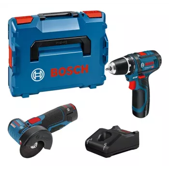 Bosch GSR 12V-15 + GWS 12V-76 +2 akumulatory 2 Ah + GAL 12V-40 (L) Professional bateria