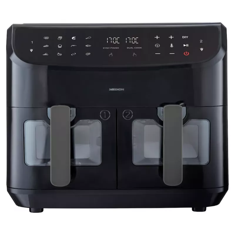 MEDION LIFE P20 Double 8,7 L 2600 W Frytkownica beztłuszczowa Czarny