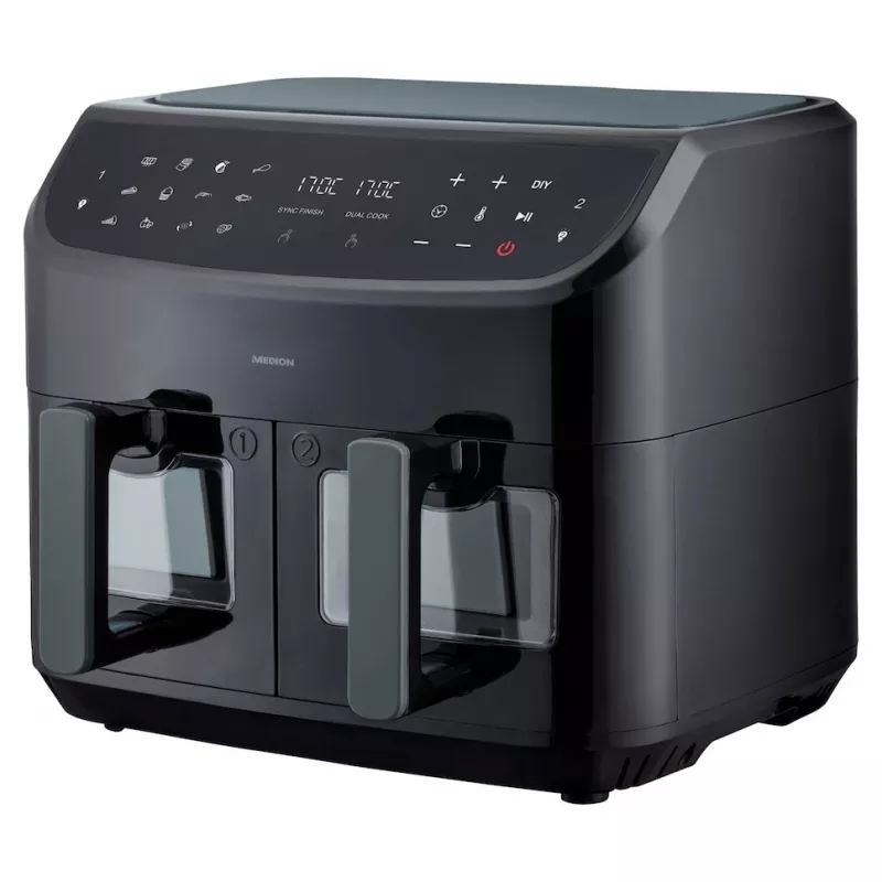 MEDION LIFE P20 Double 8,7 L 2600 W Frytkownica beztłuszczowa Czarny