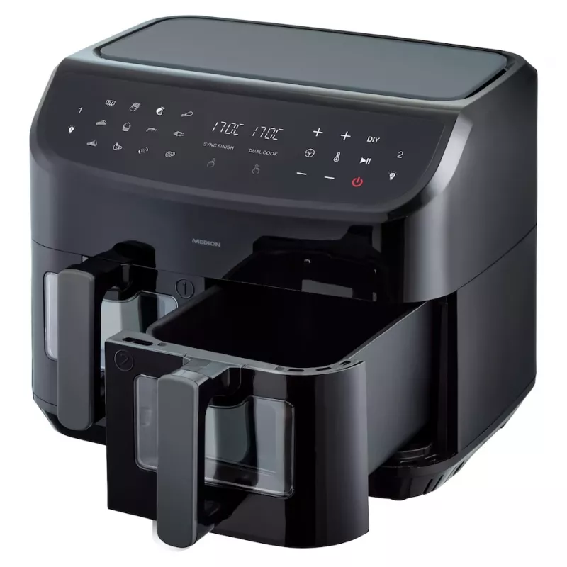 MEDION LIFE P20 Double 8,7 L 2600 W Frytkownica beztłuszczowa Czarny