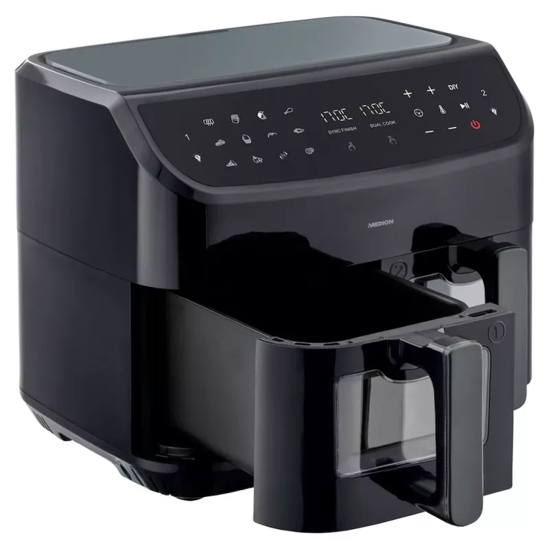 MEDION LIFE P20 Double 8,7 L 2600 W Frytkownica beztłuszczowa Czarny