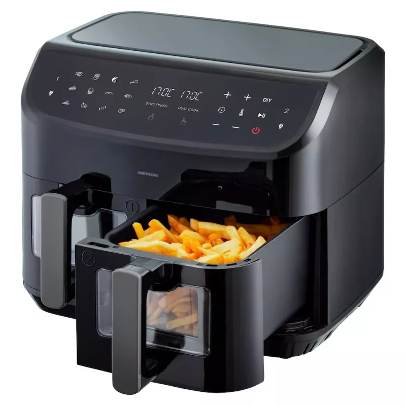 MEDION LIFE P20 Double 8,7 L 2600 W Frytkownica beztłuszczowa Czarny