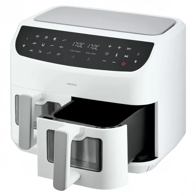 MEDION LIFE P20 Double 8,7 L 2600 W Frytkownica beztłuszczowa Biały