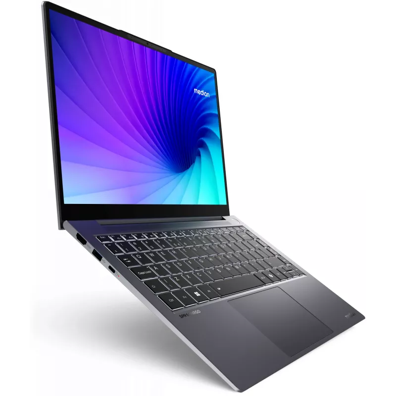 MEDION SPRCHRGD 14 S1 Elite MD62637 Snapdragon X1E-78-100 Laptop 35,6 cm (14 cali) WQXGA+ 16 GB LPDDR5-SDRAM 512 GB SSD Wi-Fi 6E (802.11ax) Windows 11 Home US English Szary