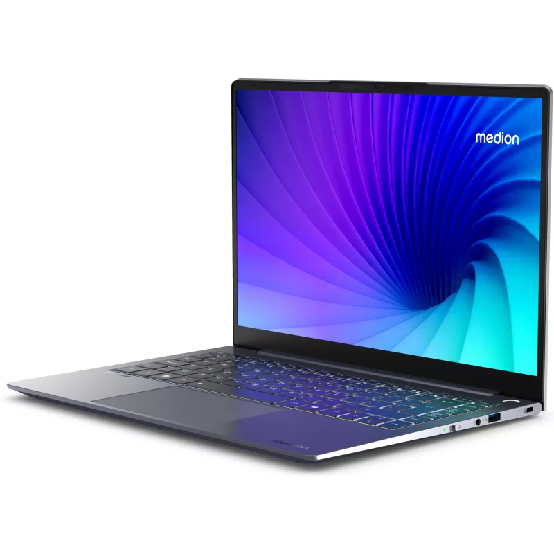 MEDION SPRCHRGD 14 S1 Elite MD62637 Snapdragon X1E-78-100 Laptop 35,6 cm (14 cali) WQXGA+ 16 GB LPDDR5-SDRAM 512 GB SSD Wi-Fi 6E (802.11ax) Windows 11 Home US English Szary