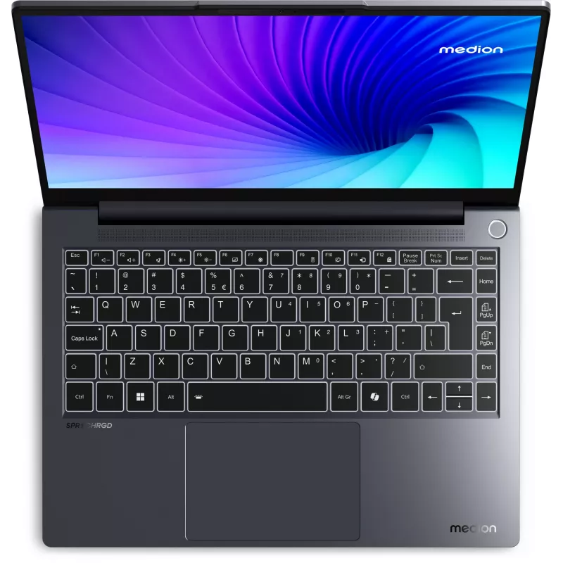 MEDION SPRCHRGD 14 S1 Elite MD62637 Snapdragon X1E-78-100 Laptop 35,6 cm (14 cali) WQXGA+ 16 GB LPDDR5-SDRAM 512 GB SSD Wi-Fi 6E (802.11ax) Windows 11 Home US English Szary