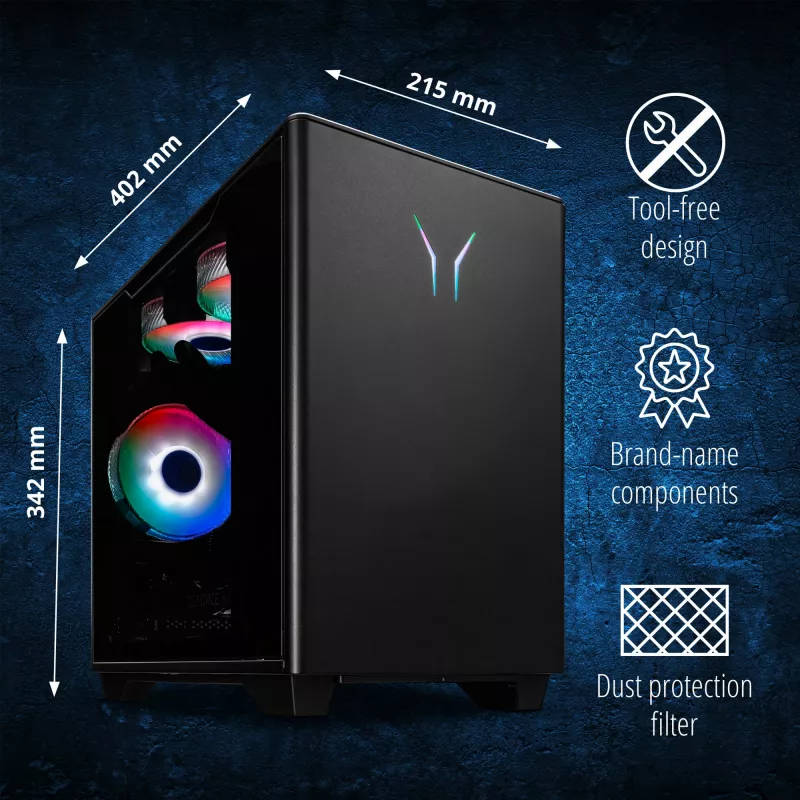 ERAZER Bandit P20 MD35462 Intel Core Ultra 7 265F 32 GB DDR5-SDRAM 1 TB SSD NVIDIA GeForce RTX 5070 Windows 11 Tower PC Czarny
