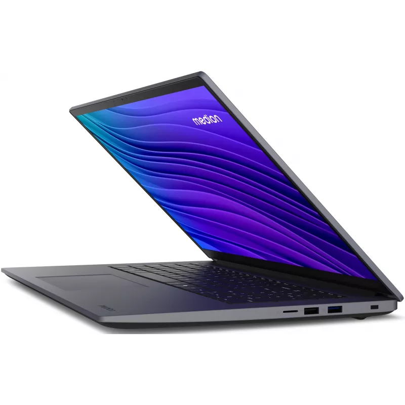 MEDION Avantum 17 E1e MD600001 Intel® N N100 Laptop 43.9 cm (17.3 cala) Full HD 4 GB DDR4-SDRAM 128 GB Flash Wi-Fi 6 (802.11ax) Windows 11 Home w trybie S Szary