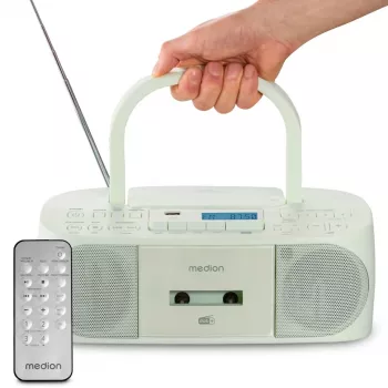 Radio MEDION 50079334 Personalne DAB+ FM PLL, wyświetlacz LCD, Bluetooth 10 m, 6 W RMS, 3,5 mm
