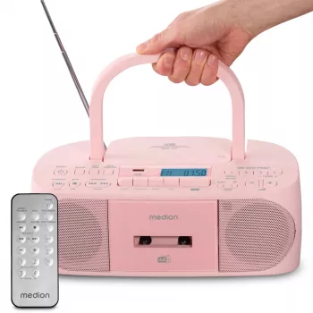 Radio osobiste MEDION 50079336 — tuner DAB+ FM PLL, wyświetlacz LCD, Bluetooth 10 m, 6 W RMS, wyjście 3,5 mm