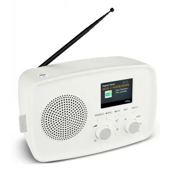 Radio osobiste MEDION MD89288 — DAB+ / FM, 5 W RMS, TFT 2,4 cala (6,1 cm), białe, AC 100–240V