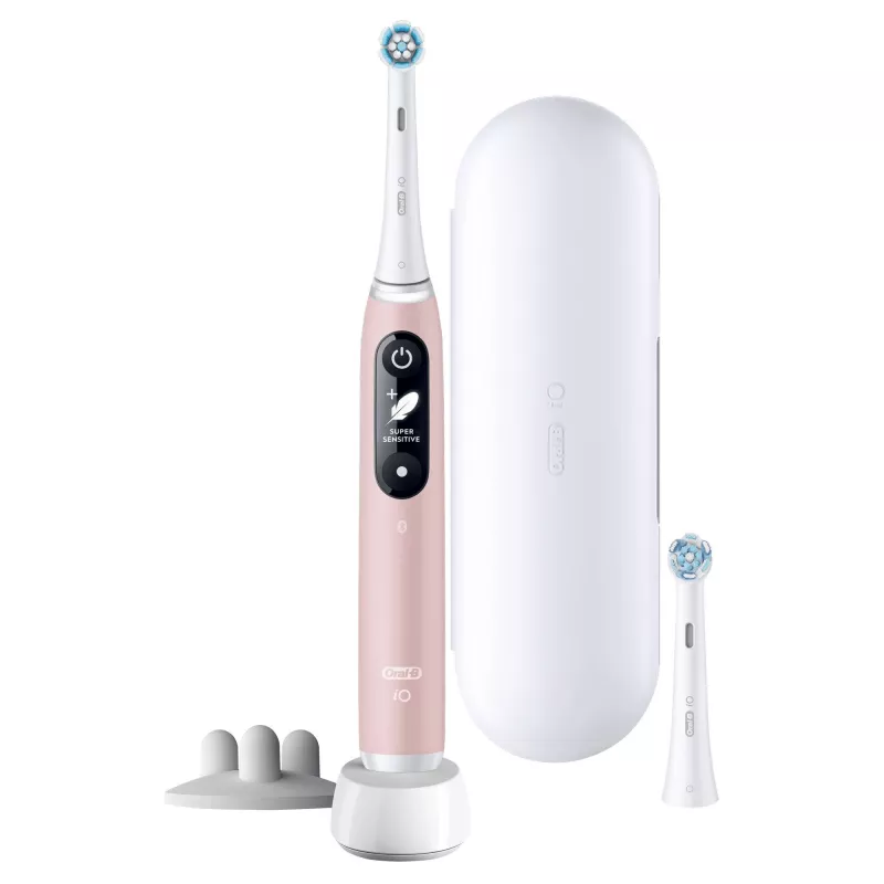 Szczoteczka soniczna Oral-B iO 6S dla dorosłych, wibracyjna, różowa, biała