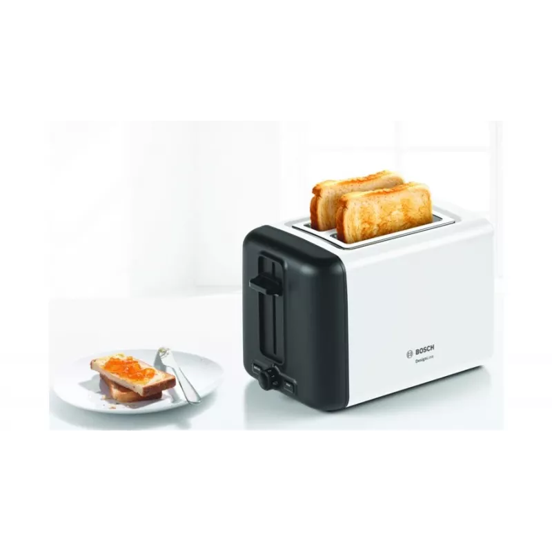 Toster Bosch TAT3P421DE 2 kromki 970 W Czarny, Biały