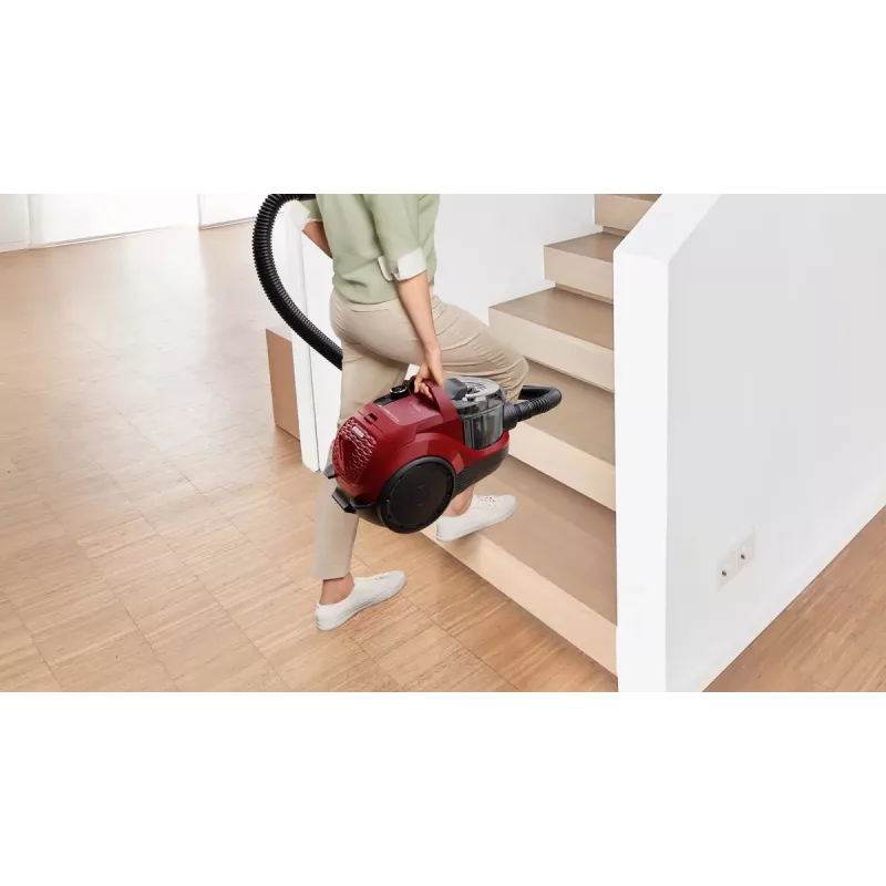 Bosch BGS21CAR, 750 W, odkurzacz bezworkowy, suchy, pojemność 2 L, filtr higieniczny, czerwony