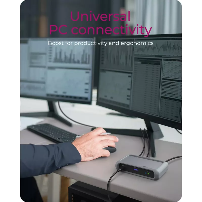 ICY BOX IB-HUB801-TB4 Thunderbolt 4 40000 Mbit/s Antracytowy, Czarny
