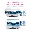 ICY BOX IB-HUB801-TB4 Thunderbolt 4 40000 Mbit/s Antracytowy, Czarny