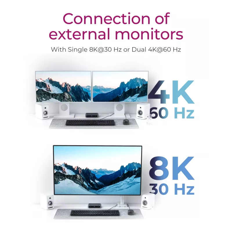 ICY BOX IB-HUB801-TB4 Thunderbolt 4 40000 Mbit/s Antracytowy, Czarny