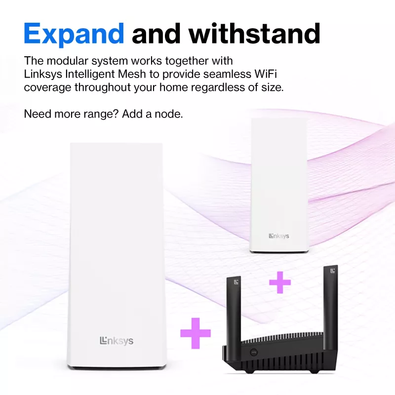 Linksys AX5400 Whole Home Mesh WiFi 6 system dwupasmowy, zestaw 2 szt.