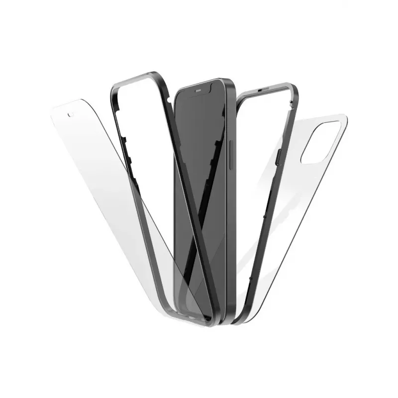 Etui Hama 360° Glass do telefonu 15,5 cm (6,1 cala) Czarny, Przezroczysty
