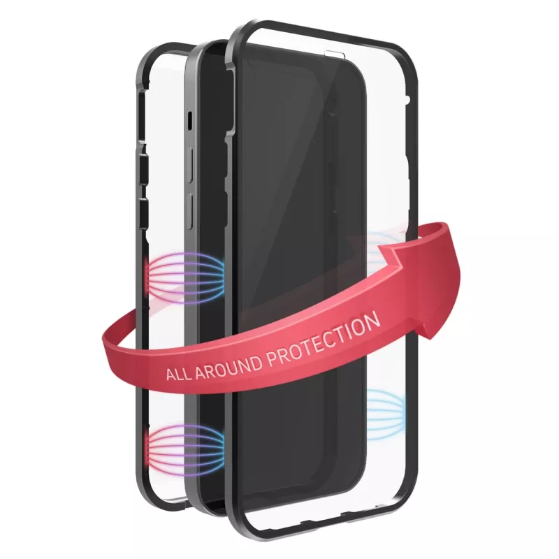 Hama 360° Glass Etui na telefon komórkowy Czarny Transparentny do iPhone 14 Pro