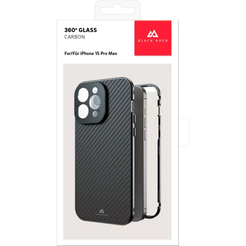 Hama 360° Szklane etui na telefon 17 cm (6,7 cala) Pokrywa Carbon