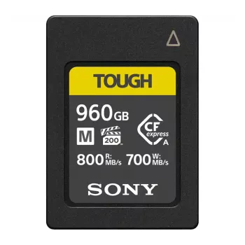 Karta pamięci CFexpress Type A Sony CEA-M960T — 960 GB, odczyt 800 MB/s, zapis 700 MB/s, odporna na kurz/wstrząsy/wilgoć