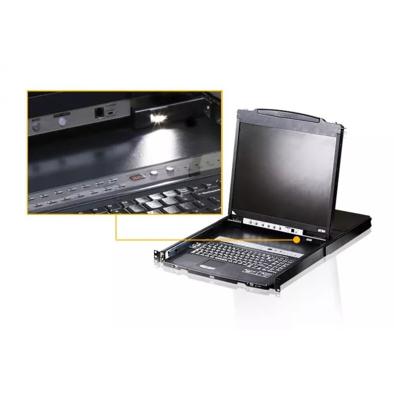 ATEN CL5808N konsola rack 48,3 cm (19 cali) Czarna 1U
