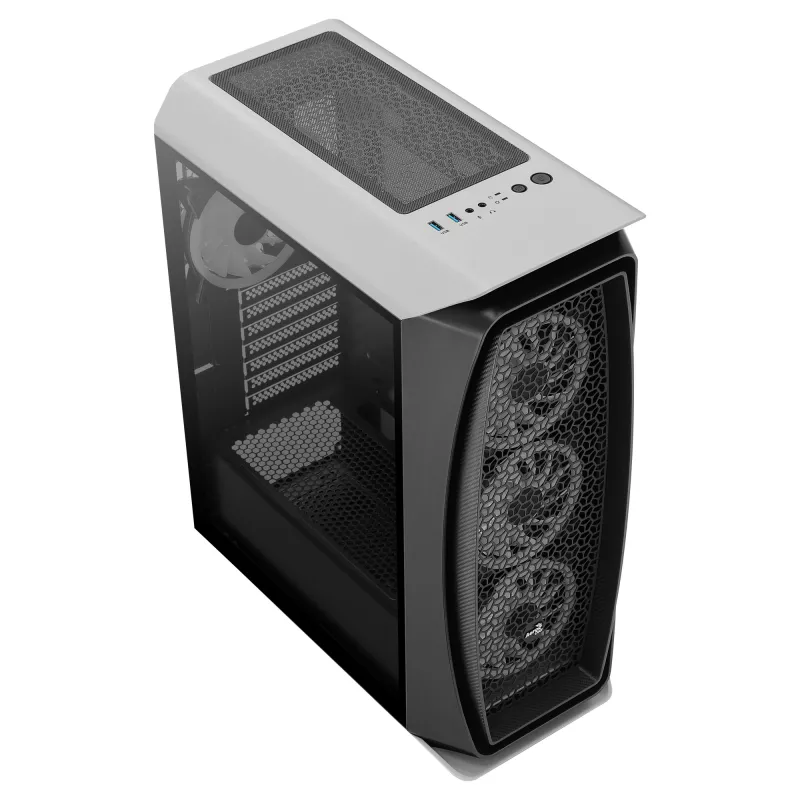 Aerocool AEROONEDUOWHV1 Gaming ATX Case 4xARGB Fans biały, Midi Tower, PC, Biały, ATX, micro ATX, Mini-ITX, Acrylonitrile butadiene styrene (ABS), SPCC, Gaming