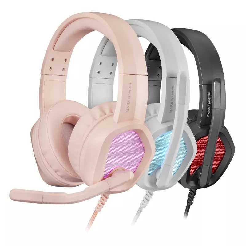 Mars Gaming MH320 Zestaw słuchawkowy Przewodowa Head-band USB Typ-A Różowy
