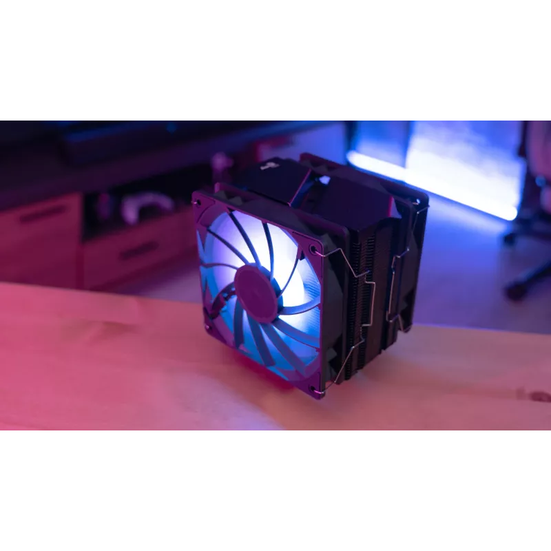 Aerocool Rime 4 Dual chłodzenie procesora powietrzne 12 cm czarne 1 szt.