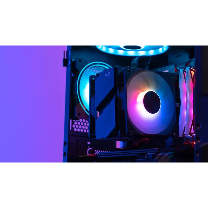 Aerocool Rime 4 Dual chłodzenie procesora powietrzne 12 cm czarne 1 szt.