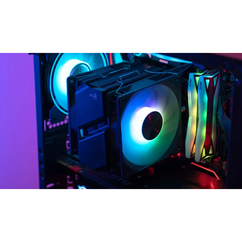 Aerocool Rime 4 Dual chłodzenie procesora powietrzne 12 cm czarne 1 szt.