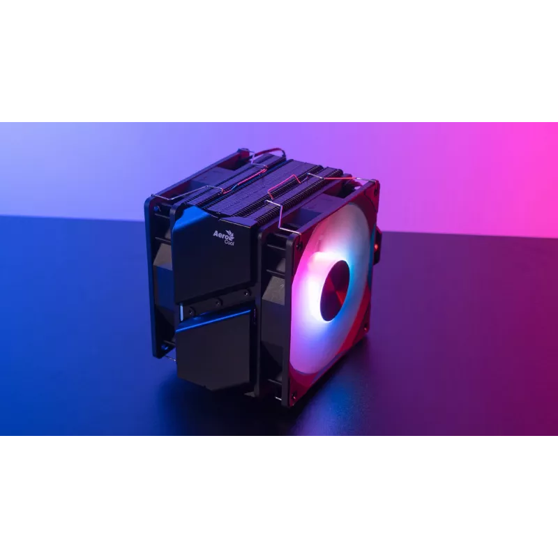 Aerocool Rime 4 Dual chłodzenie procesora powietrzne 12 cm czarne 1 szt.
