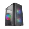 Mars Gaming MC300 Micro ATX Obudowa PC ze szkłem hartowanym 3x wentylator FRGB Czarna